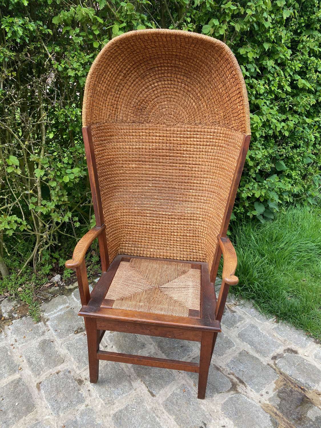 HOODED ORKNEY CHAIR STAMPED LIBERTY OF LONDON & CO.
