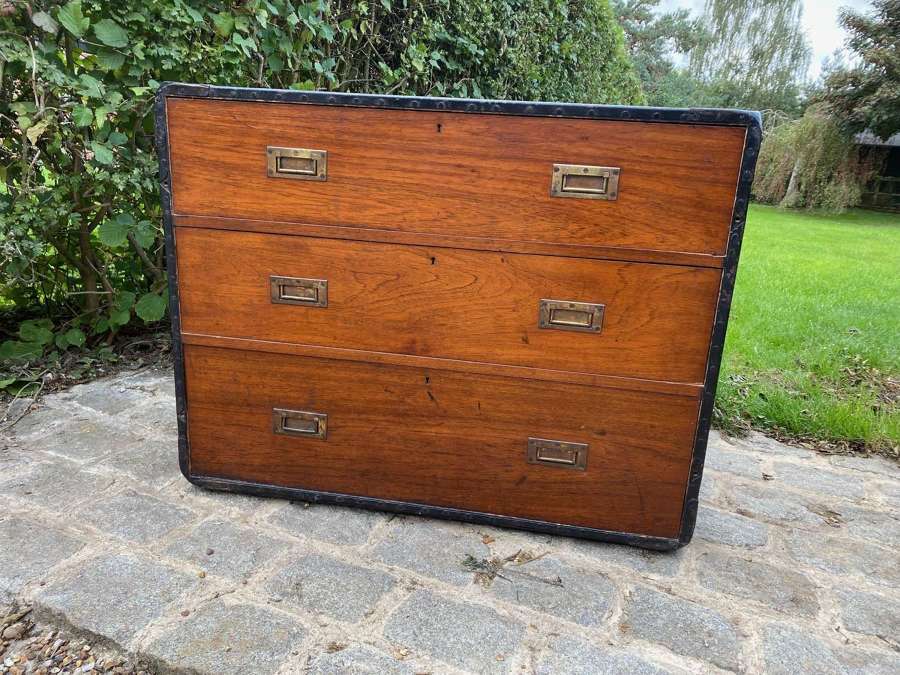 Early 20th Century campaign chest of drawers.