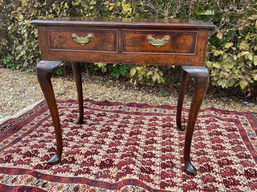 18th Century Oak and Walnut crossbanded side table.
